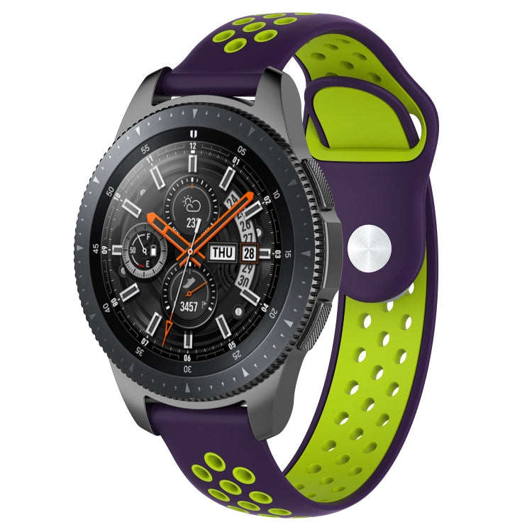 Double Color Watch Band for Galaxy Watch 46mm(Purple + Mint Green)