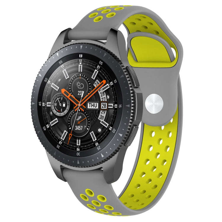 Double Color Watch Band for Galaxy Watch 46mm(Yellow + Grey)