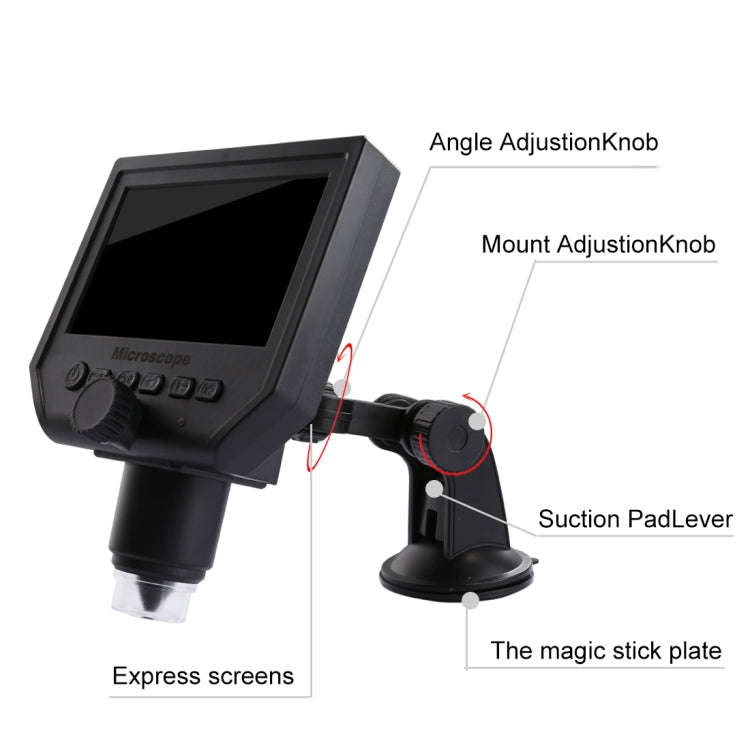 G600 600X 3.6MP 4.3 inch HD LCD Display USB Charging Portable Digital Microscope with LED Light, ...