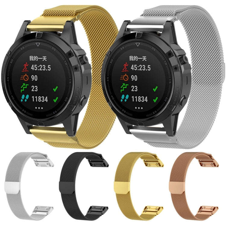 For Garmin Fenix 7S Milanese Watch Band (Silver)