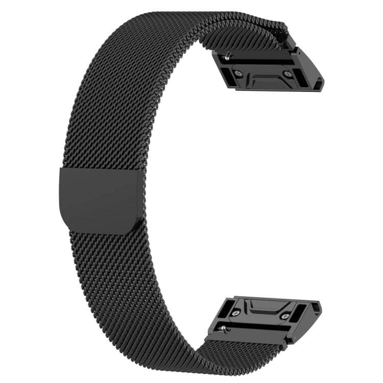 For Garmin Fenix 7X Milanese Watch Band (Black)