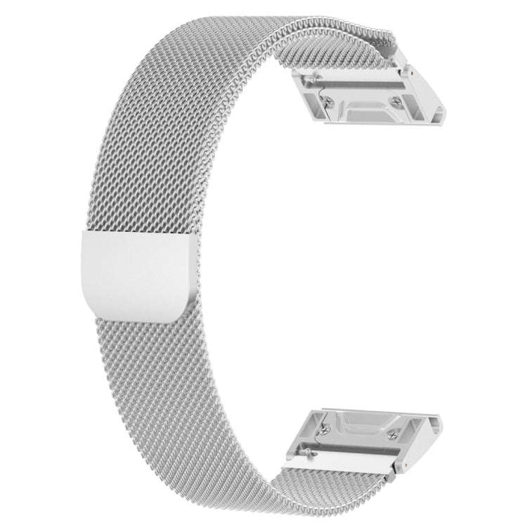 For Garmin Fenix 7X Milanese Watch Band (Silver)