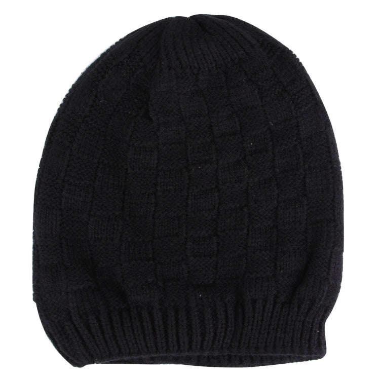 Square Textured Knitted Bluetooth Headset Warm Winter Hat with Mic for Boy & Girl & Adults(Black)