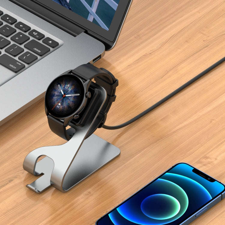 For Amazfit GTR3 / GTR3 Pro / GTS3 Rotatable Magnetic Metal Charging Base(Grey)