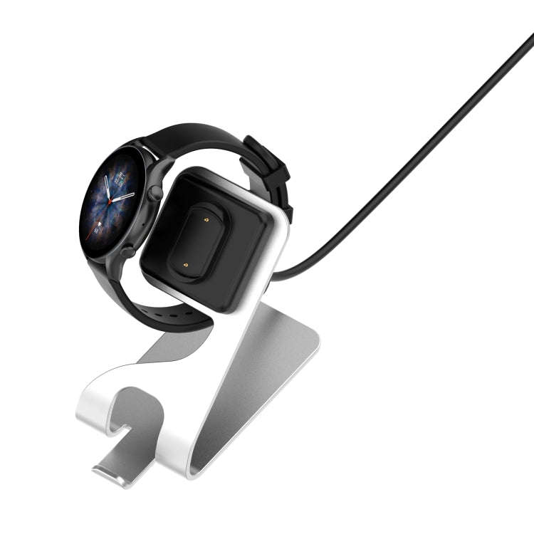 For Amazfit GTR3 / GTR3 Pro / GTS3 Rotatable Magnetic Metal Charging Base(Silver)