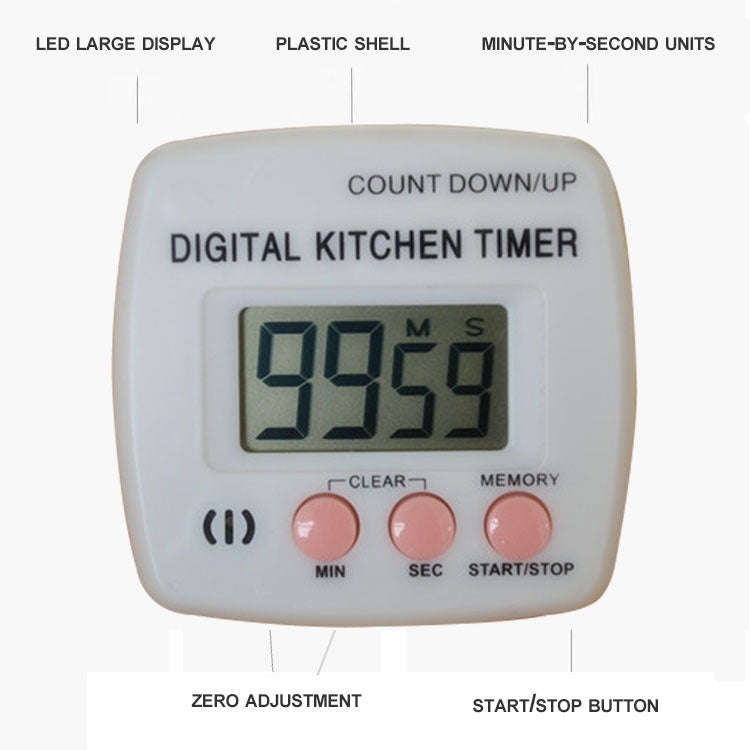 Kitchen Timer Digital Electronic Loud Alarm Magnetic Backing With Holder for Cooking Baking Sport...