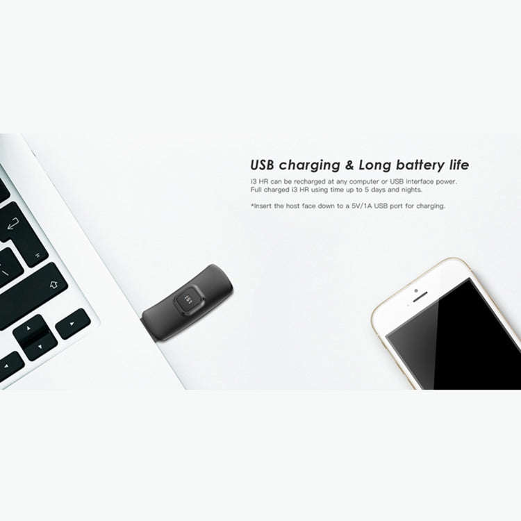 IWOWN i3 HR 0.96 inch OLED Display Bluetooth 4.0 Smart Bracelet, Support Call / Message Display,T...