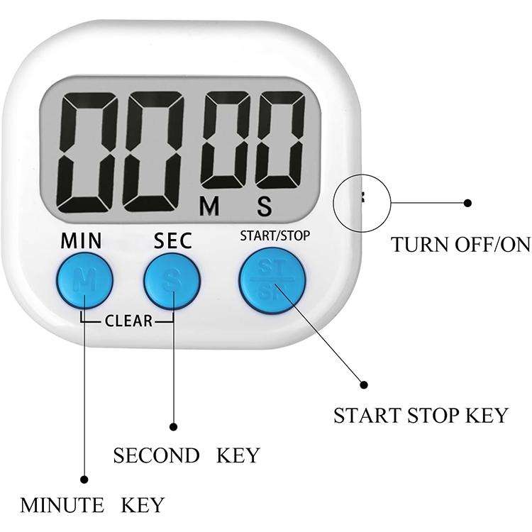 Digital Kitchen Timer Electronic Alarm Magnetic Backing with LCD Display for Cooking Baking Sport...
