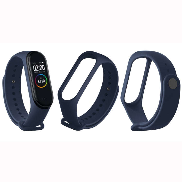 Pure Color Soft TPU  Watch Bands for Xiaomi Mi Band 4, Host Not Included(Blue)
