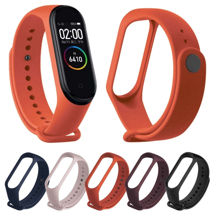 Pure Color Soft TPU  Watch Bands for Xiaomi Mi Band 4, Host Not Included(Orange)