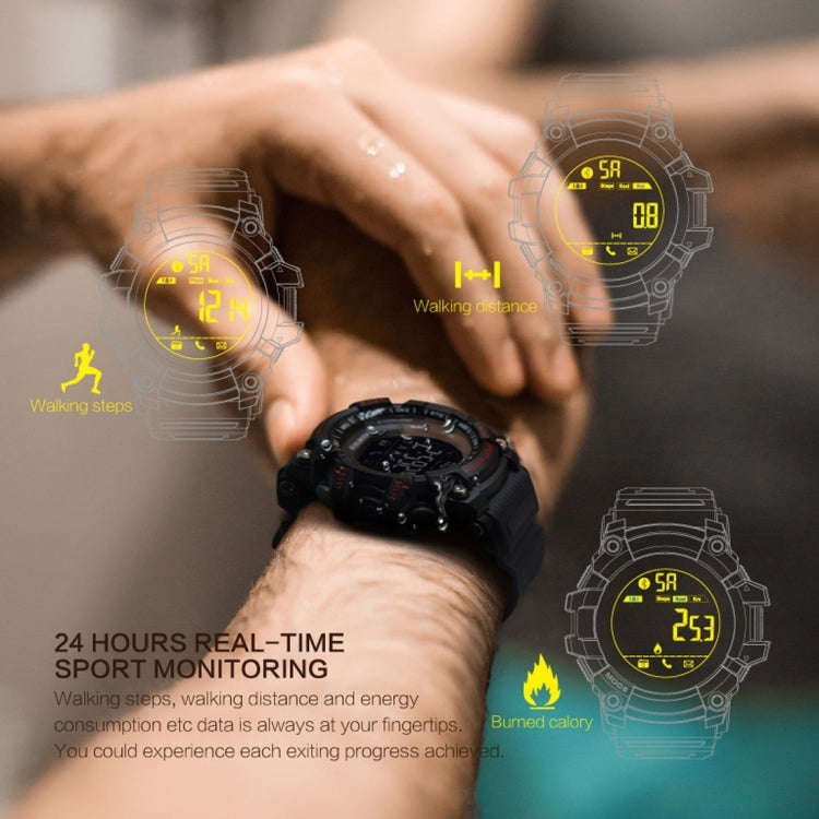 EX16 1.12 Inch FSTN LCD Full Angle Screen Display Sport Smart Watch, IP67 Waterproof, Support Ped...