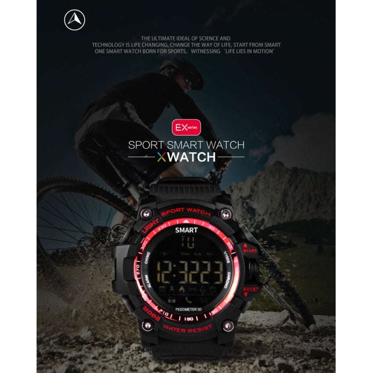 EX16 1.12 Inch FSTN LCD Full Angle Screen Display Sport Smart Watch, IP67 Waterproof, Support Ped...
