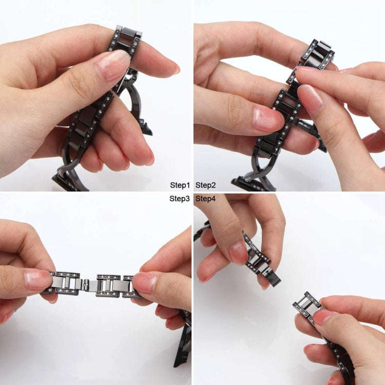 Colorful Diamond Stainless Steel Watch Band for Apple Watch Series 7 41mm / 6 & SE & 5 & 4 40mm /...