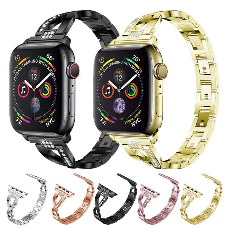 Colorful Diamond Stainless Steel Watch Band for Apple Watch Series 7 41mm / 6 & SE & 5 & 4 40mm /...