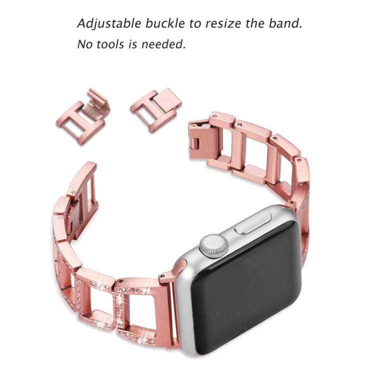 Colorful Diamond Stainless Steel Watch Band for Apple Watch Series 7 41mm / 6 & SE & 5 & 4 40mm /...