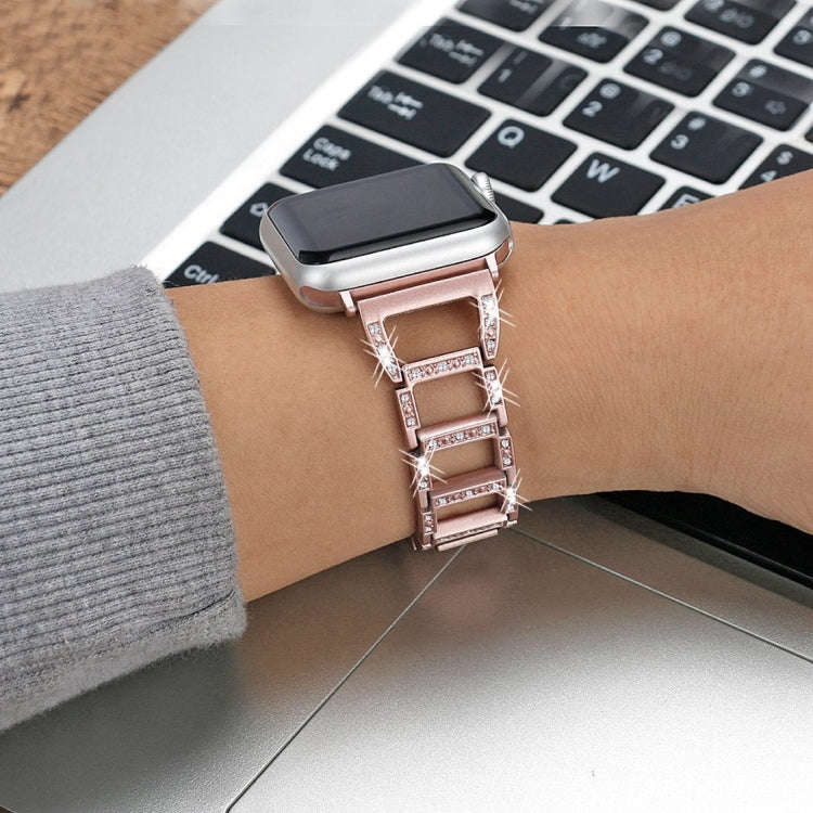 Colorful Diamond Stainless Steel Watch Band for Apple Watch Series 7 41mm / 6 & SE & 5 & 4 40mm /...