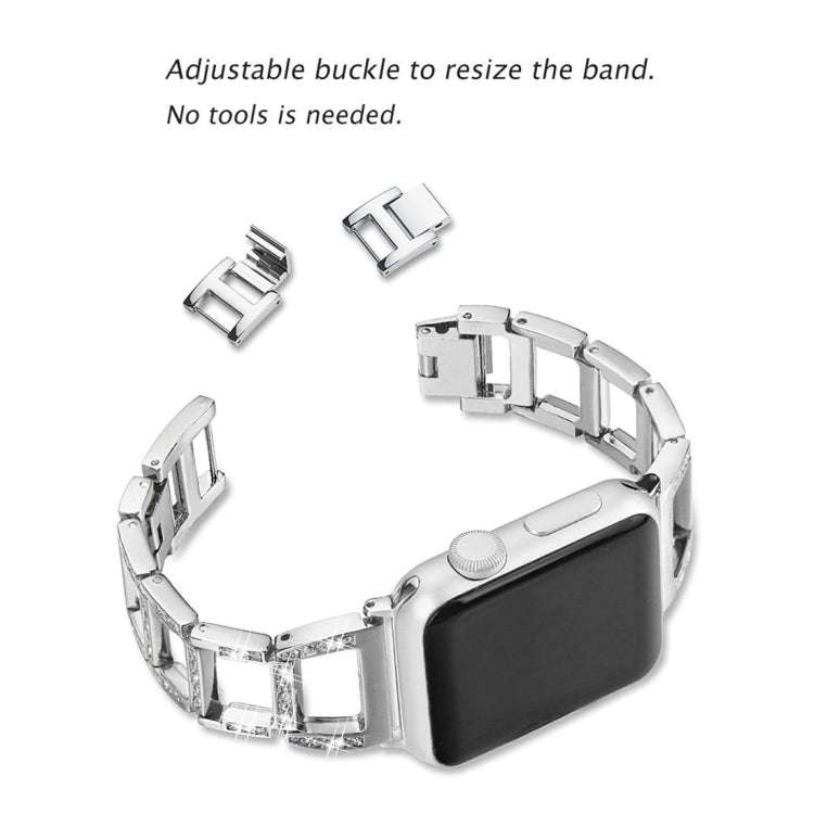 Colorful Diamond Stainless Steel Watch Band for Apple Watch Series 7 41mm / 6 & SE & 5 & 4 40mm /...