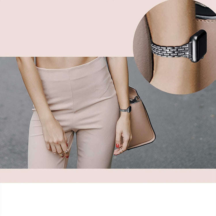 Colorful Diamond Stainless Steel Watch Band for Apple Watch Series 7 41mm / 6 & SE & 5 & 4 40mm /...