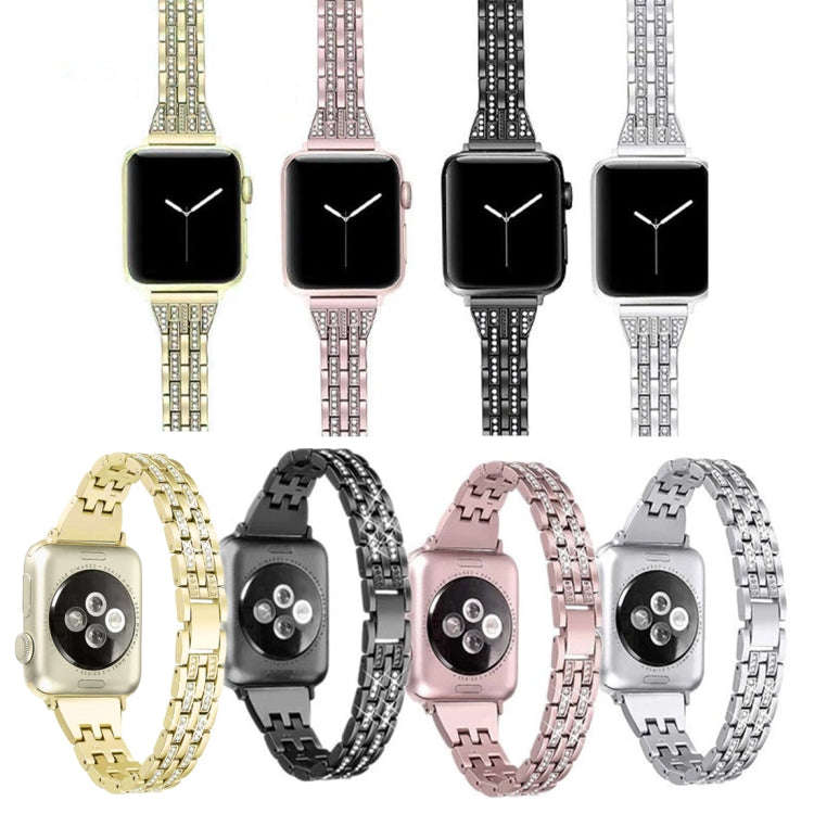 Colorful Diamond Stainless Steel Watch Band for Apple Watch Series 7 41mm / 6 & SE & 5 & 4 40mm /...