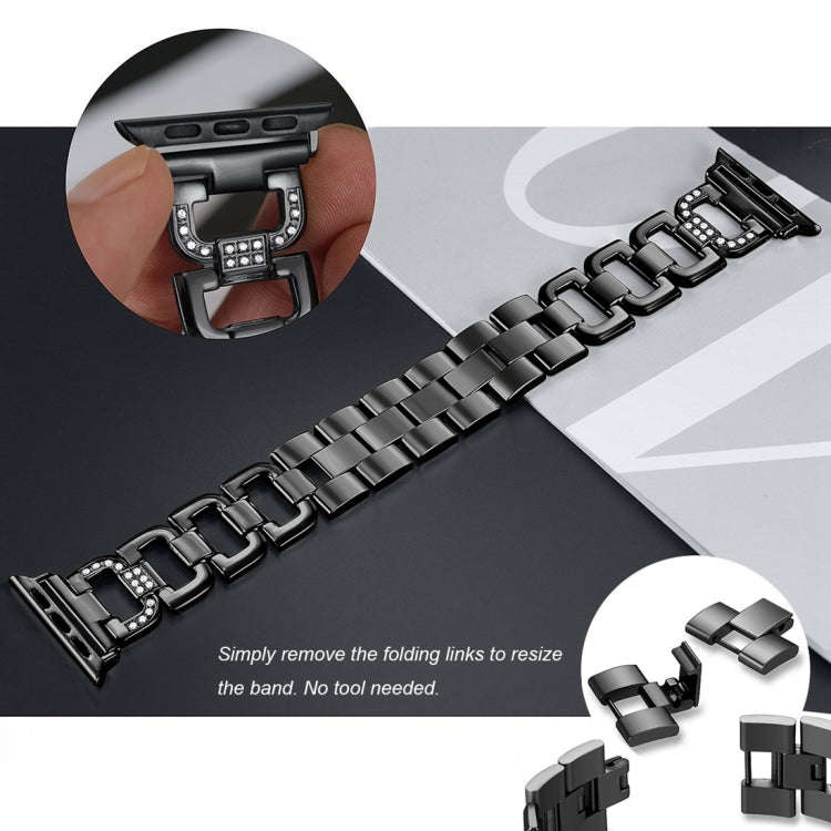 Colorful Diamond Stainless Steel Watch Band for Apple Watch Series 7 45mm / 6 & SE & 5 & 4 44mm /...