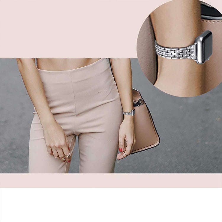 Colorful Diamond Stainless Steel Watch Band for Apple Watch Series 7 45mm / 6 & SE & 5 & 4 44mm /...