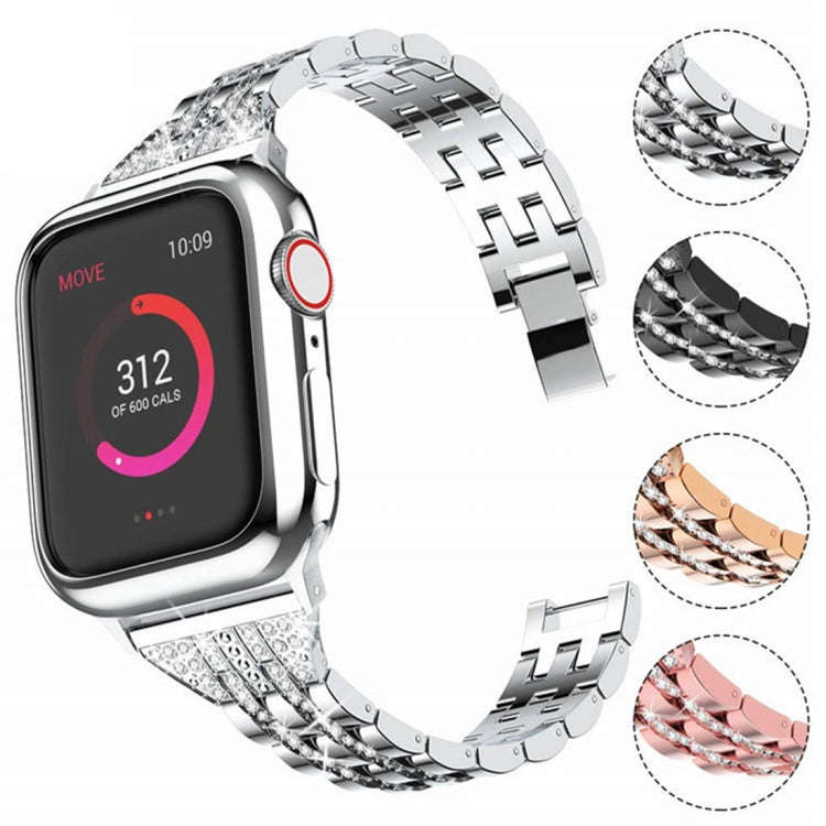 Colorful Diamond Stainless Steel Watch Band for Apple Watch Series 7 45mm / 6 & SE & 5 & 4 44mm /...