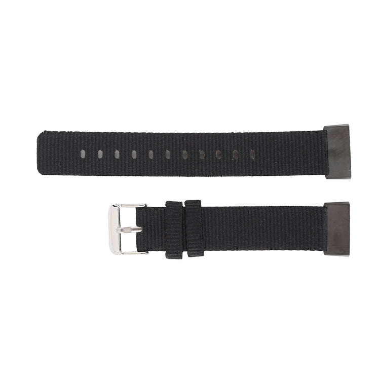 Nylon Watch Band for Fitbit Charge 3(Black)