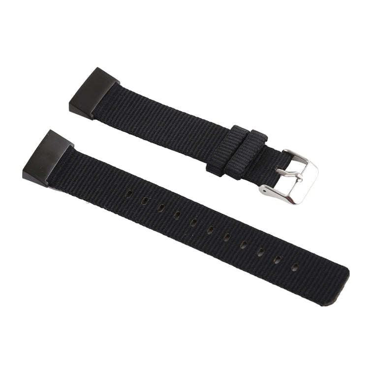 Nylon Watch Band for Fitbit Charge 3(Black)