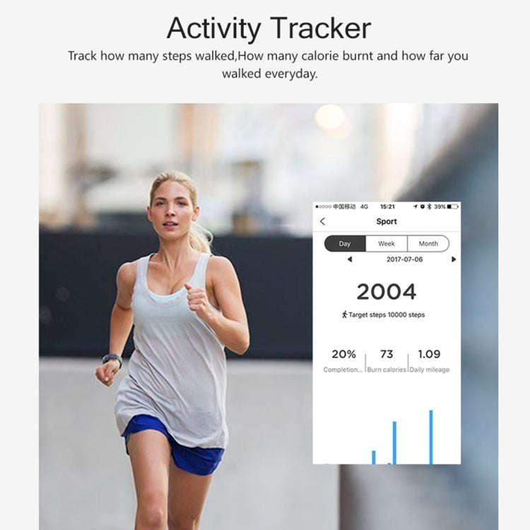 TLW T6 Fitness Tracker 0.96 inch OLED Display Wristband Smart Bracelet, Support Sports Mode / ECG...