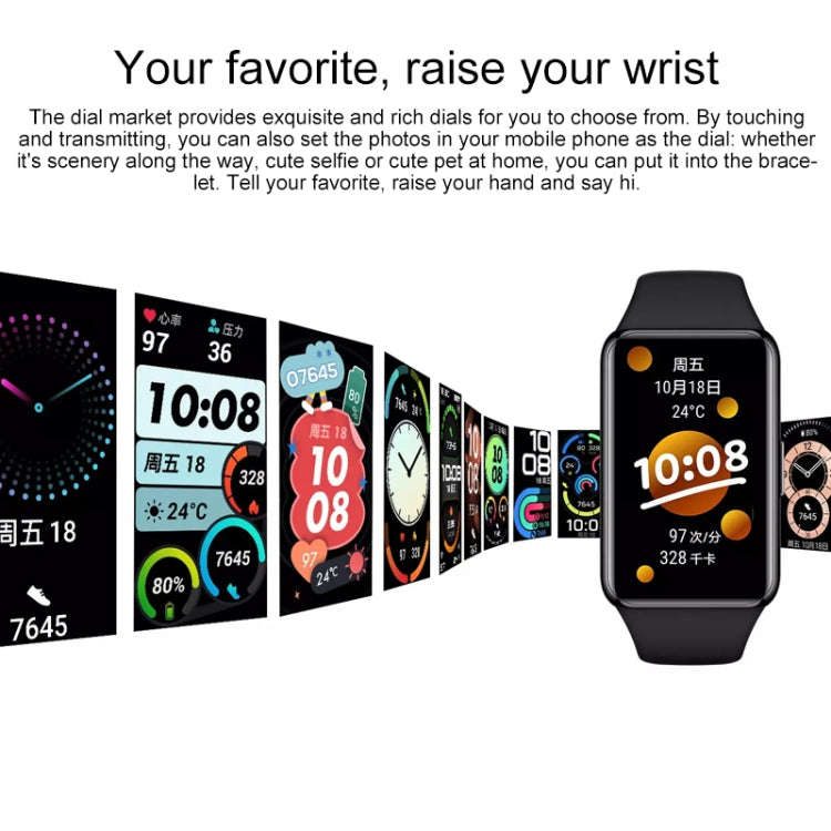 Original Huawei Band 6 Pro 1.47 inch AMOLED Color Screen Bluetooth 5.0 5ATM Waterproof Smart Wris...