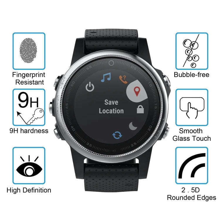 ENKAY Hat-Prince for Garmin Fenix 5S Smart Watch 0.2mm 9H Surface Hardness 2.15D Curved Edge Temp...