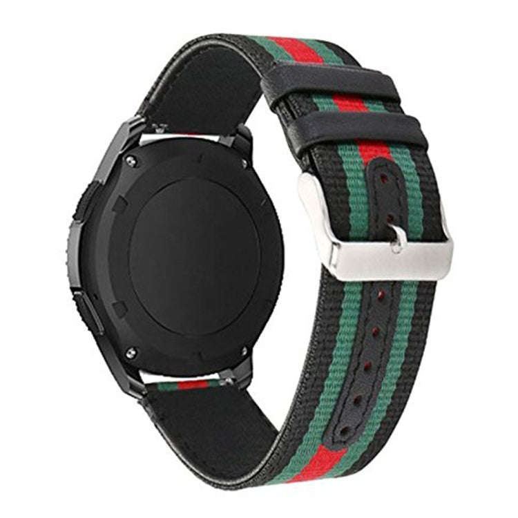 For Samsung Gear S3 Simple Fashion Nylon Genuine Leather Watch Band(Black)
