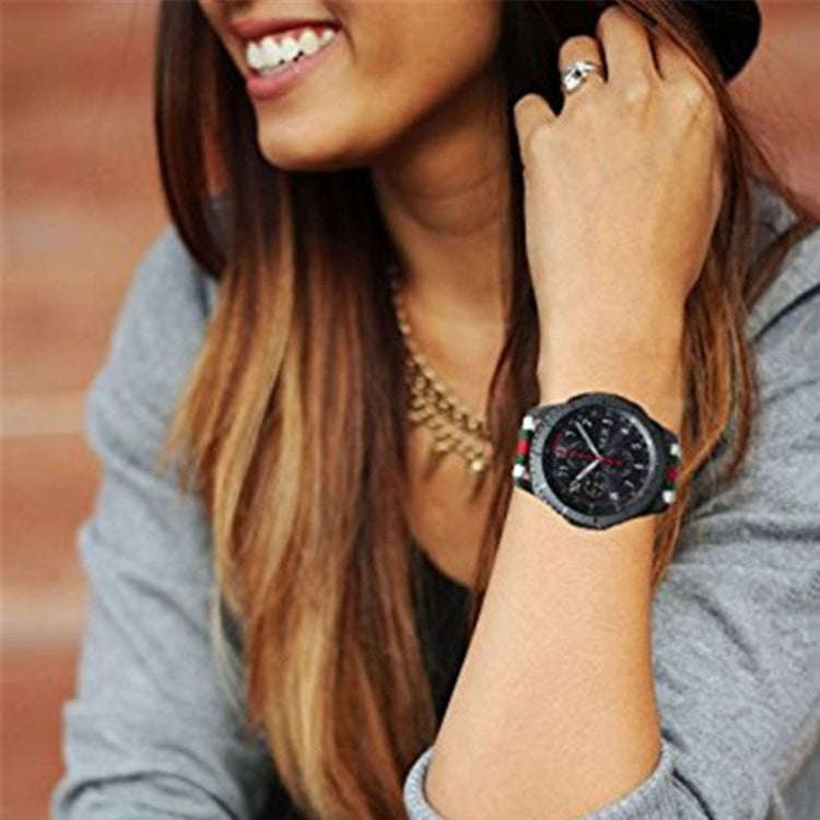 For Samsung Gear S3 Simple Fashion Nylon Genuine Leather Watch Band(Black)