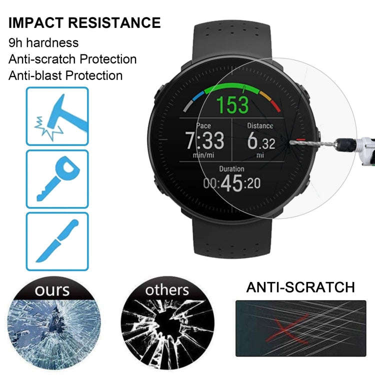 For POLAR Vantage M 0.26mm 2.5D 9H Tempered Glass Film Screen Protector