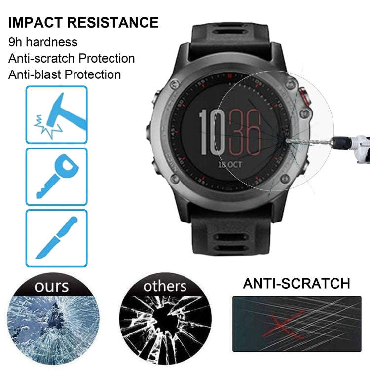 For Garmin Fenix 3 0.26mm 2.5D 9H Tempered Glass Film Screen Protector