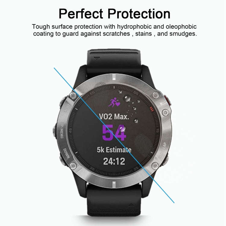 For Garmin Fenix 6 0.26mm 2.5D 9H Tempered Glass Film Screen Protector
