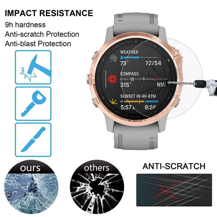 For Garmin Fenix 6S 0.26mm 2.5D 9H Tempered Glass Film Screen Protector