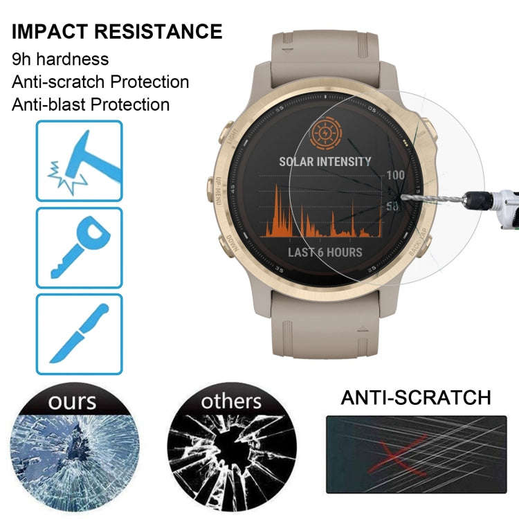 For Garmin Fenix 6S Pro 0.26mm 2.5D 9H Tempered Glass Film Screen Protector