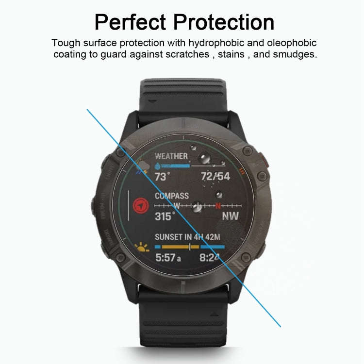 For Garmin Fenix 6X 0.26mm 2.5D 9H Tempered Glass Film Screen Protector