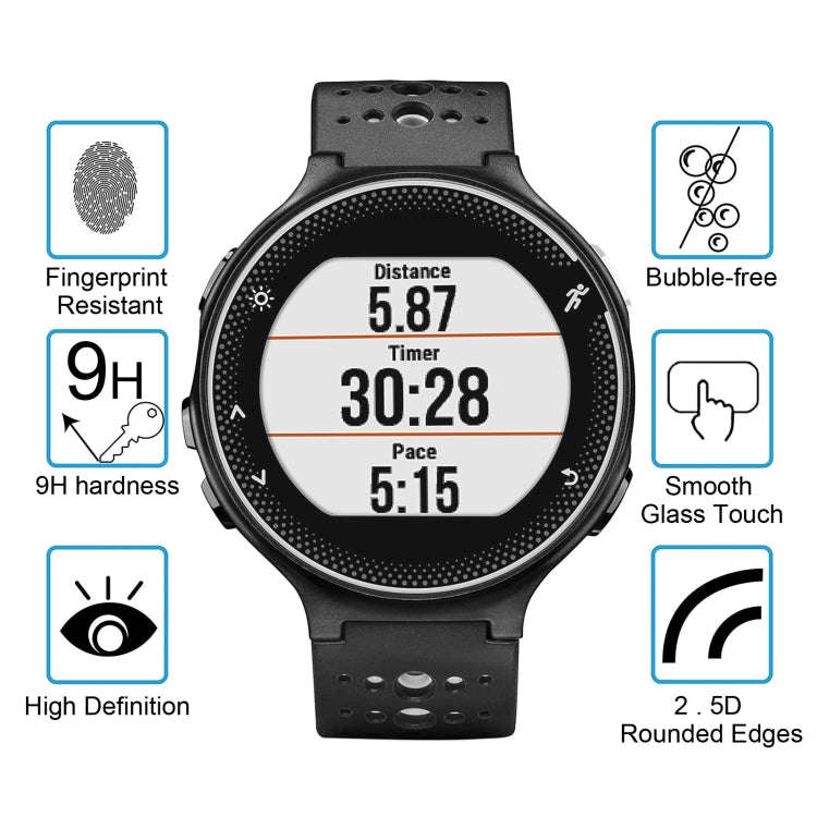 For Garmin Forerunner 235 0.26mm 2.5D 9H Tempered Glass Film Screen Protector