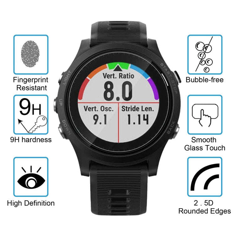 For Garmin Forerunner 635 0.26mm 2.5D 9H Tempered Glass Film Screen Protector