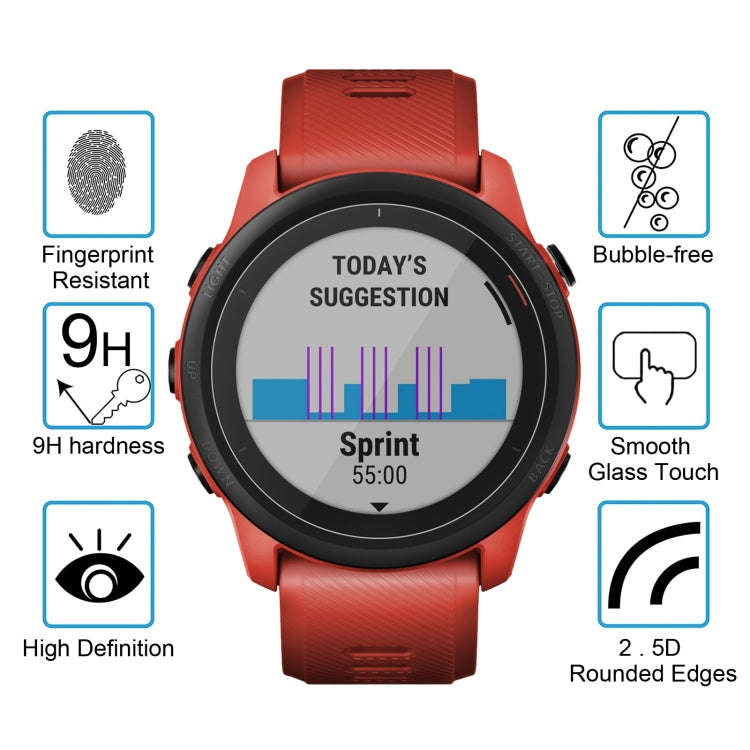 For Garmin Forerunner 745 0.26mm 2.5D 9H Tempered Glass Film Screen Protector