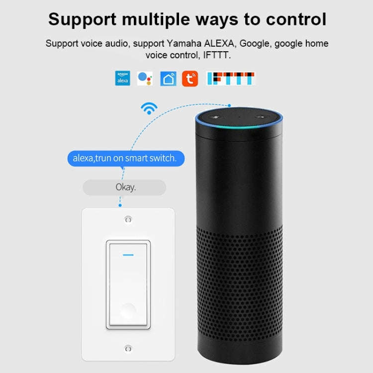 120 Type WiFi Smart Wall Touch Switch, US Plug(White)