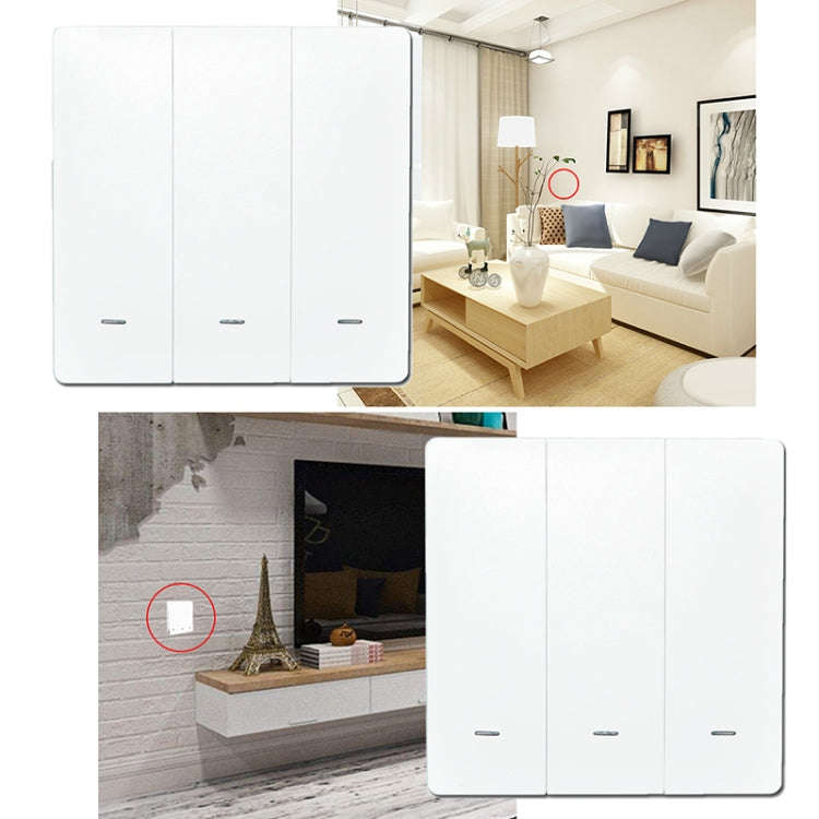 3 Buttons Intelligent Switch Smart Wall Switch (White)