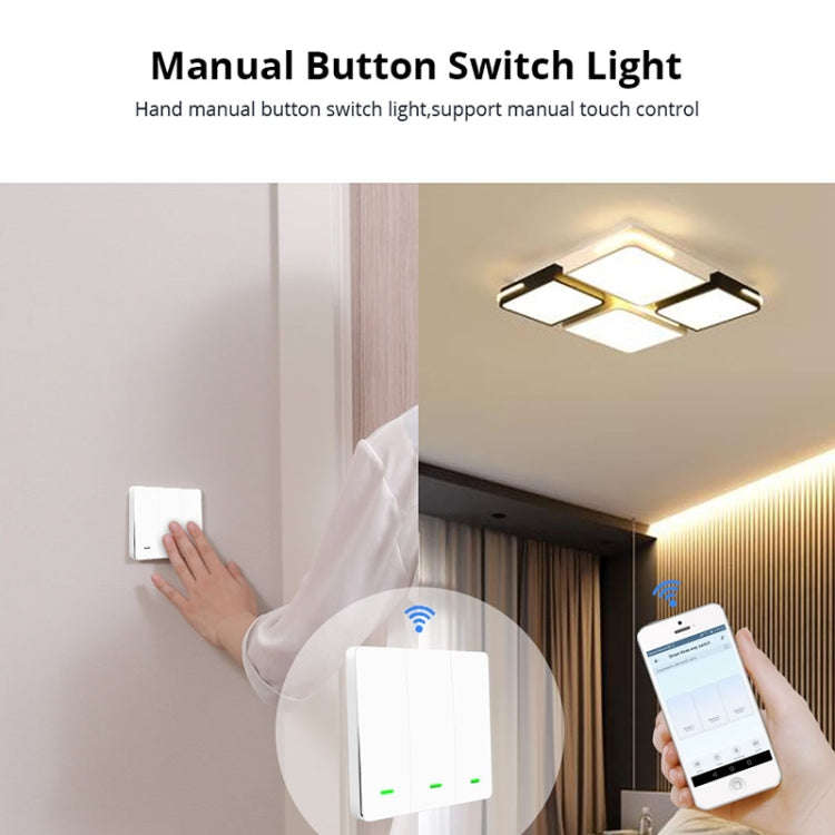 3 Buttons Intelligent Switch Smart Wall Switch (White)