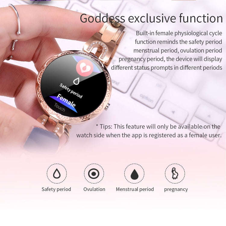 AK15 Fashion Smart Female Bracelet, 1.08 inch Color LCD Screen, IP67 Waterproof, Support Heart Ra...