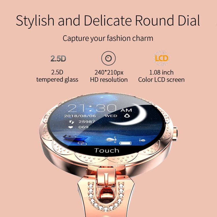 AK15 Fashion Smart Female Bracelet, 1.08 inch Color LCD Screen, IP67 Waterproof, Support Heart Ra...