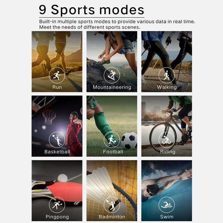 Q10 Fashion Smart Sports Watch, 1.3 inch TFT Screen, IP67 Waterproof, Support Heart Rate / Blood ...