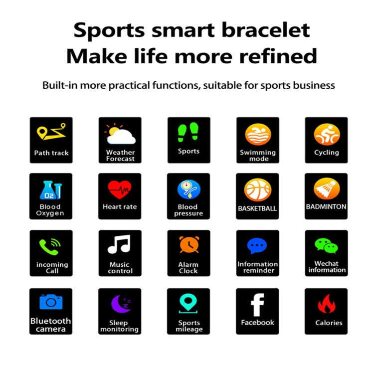 F15 1.3 inch TFT IPS Color Screen Smart Bracelet, Support Call Reminder/ Heart Rate Monitoring /B...