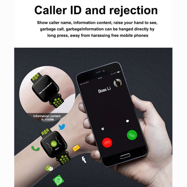 F15 1.3 inch TFT IPS Color Screen Smart Bracelet, Support Call Reminder/ Heart Rate Monitoring /B...